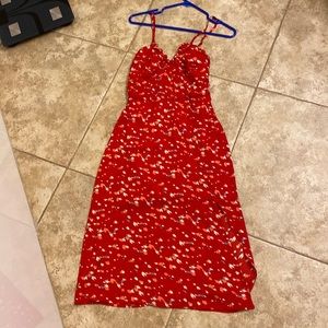 Midi red dress